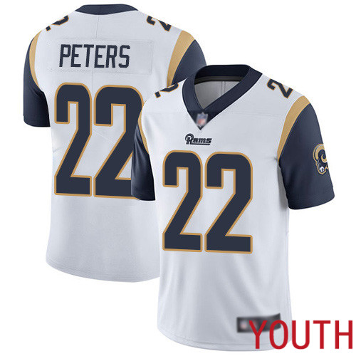 Los Angeles Rams Limited White Youth Marcus Peters Road Jersey NFL Football 22 Vapor Untouchable